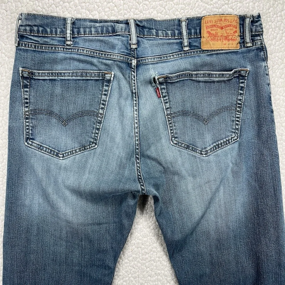 Levi's 505 Jeans Men's 38x30 (Actual 36x28.5) Blue Straight Fit‎ Grunge Casual